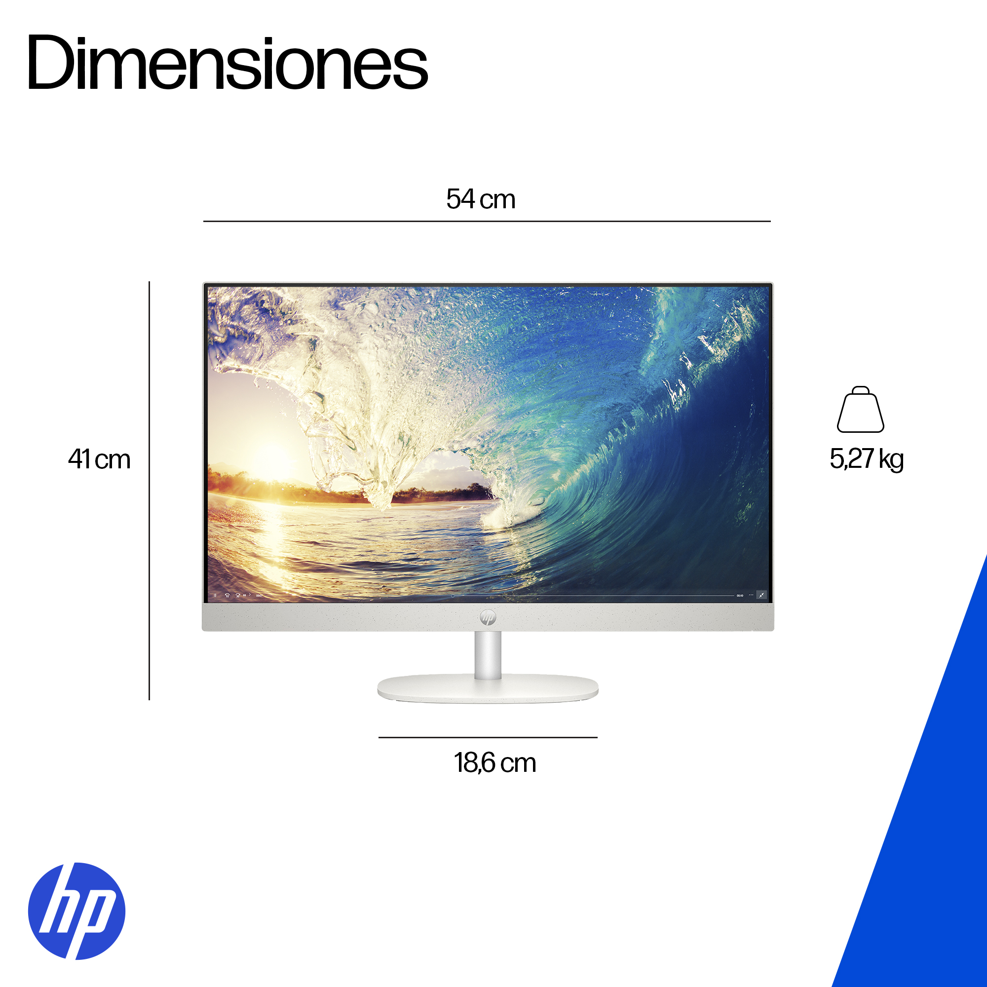 HP - All-in-one - AMD Ryzen 7 350 AI / 4.8 GHz - DDR5 SDRAM - 512 GB HDD - 27" - Integrated graphics - Windows 11 Home - White