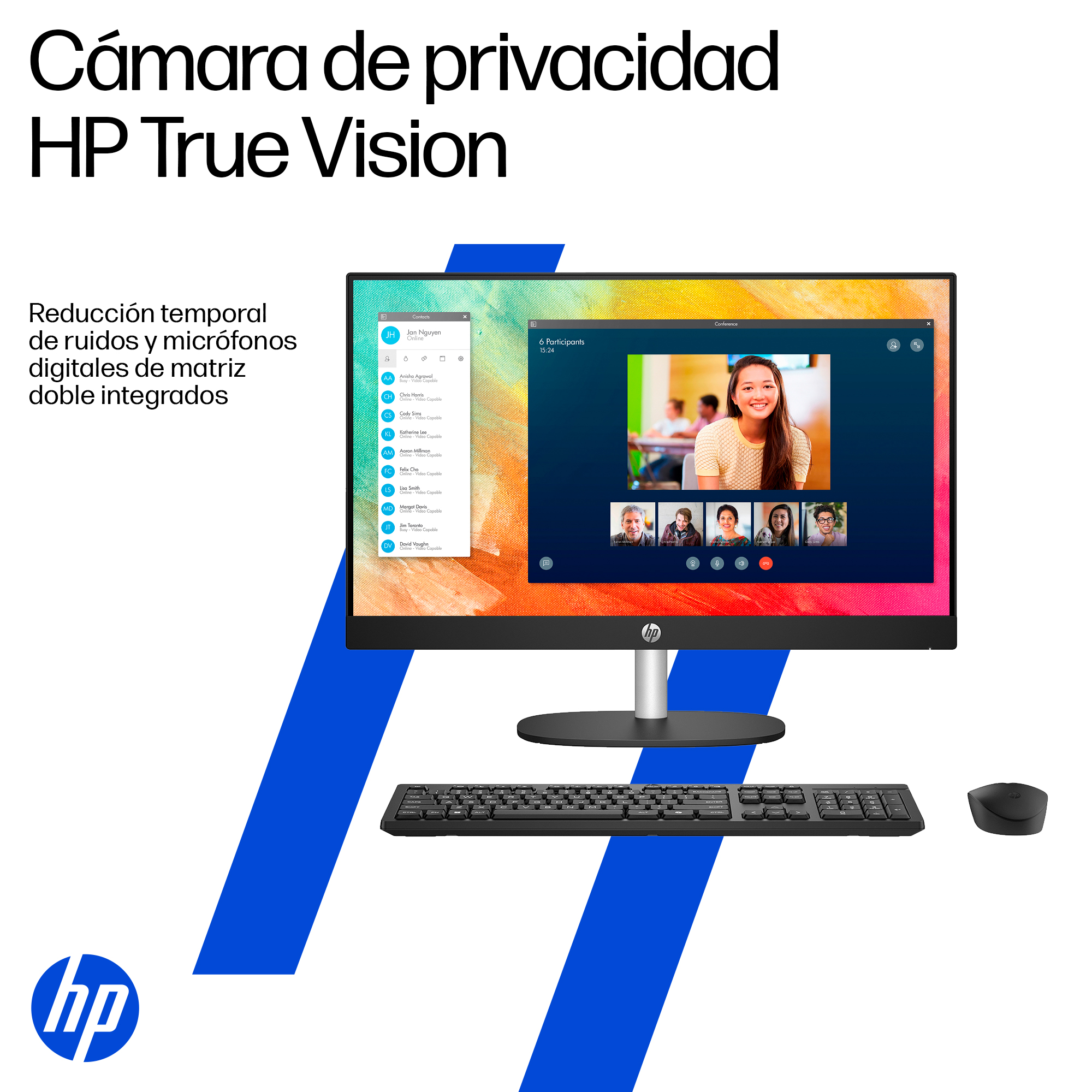 All in One HP 24-cr0233la, AMD Ryzen 3, 8 GB RAM, 512 GB SSD, 23.8" FHD, Windows 11 Home