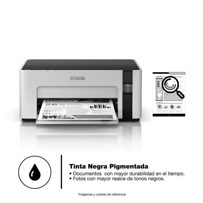 Epson - EcoTank M1120 - Impresora Monocromatica - Imp 32ppm Duplex hasta A4 oficio - Bandeja 150 hojas - USB, WiFi, WiFi Direct - Ciclo maximo 20,000pag - 2 años con registro