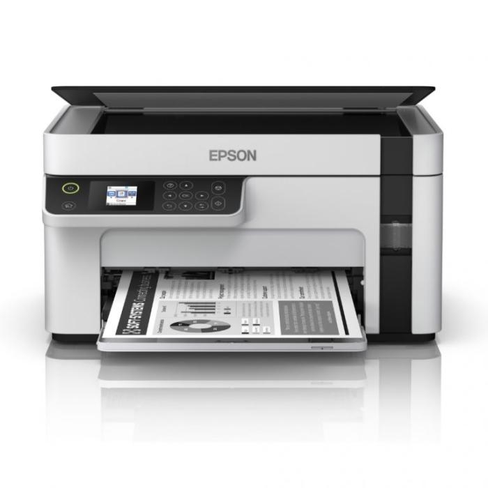 Epson - EcoTank M2120 - Multifuncional Monocromatica - Impresion 32ppm hasta A4 oficio - Copia 31cpm A4 Carta - Escaner 1200x1200 - Bandeja 150 hojas - LCD 1.4" a color - USB, WiFi, WiFi Direct - Ciclo maximo 15,000pag - 2 años con registro