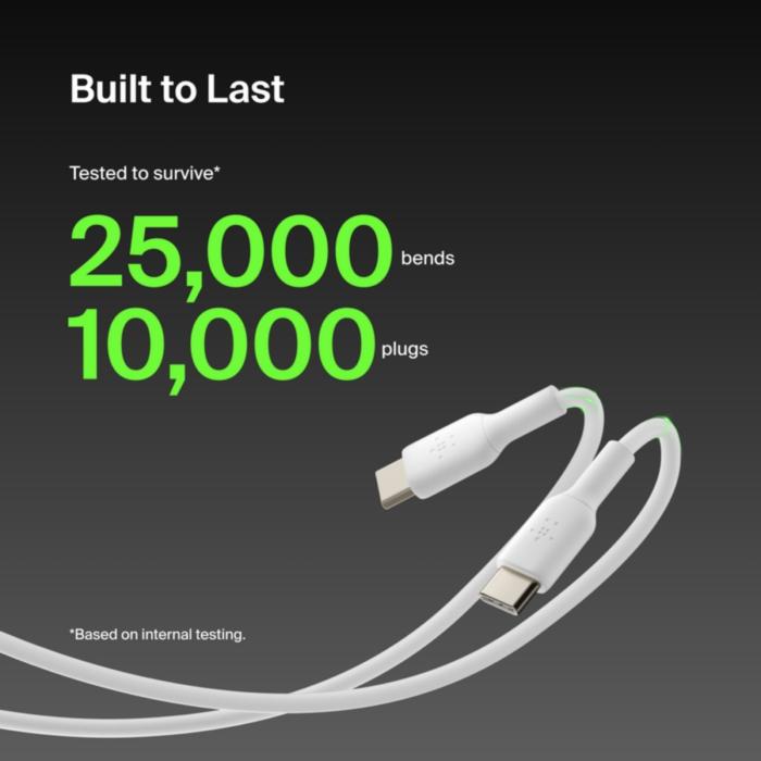 Belkin BoostCharge - Cable USB - 24 pin USB-C (M) a 24 pin USB-C (M) - 1 m - blanco