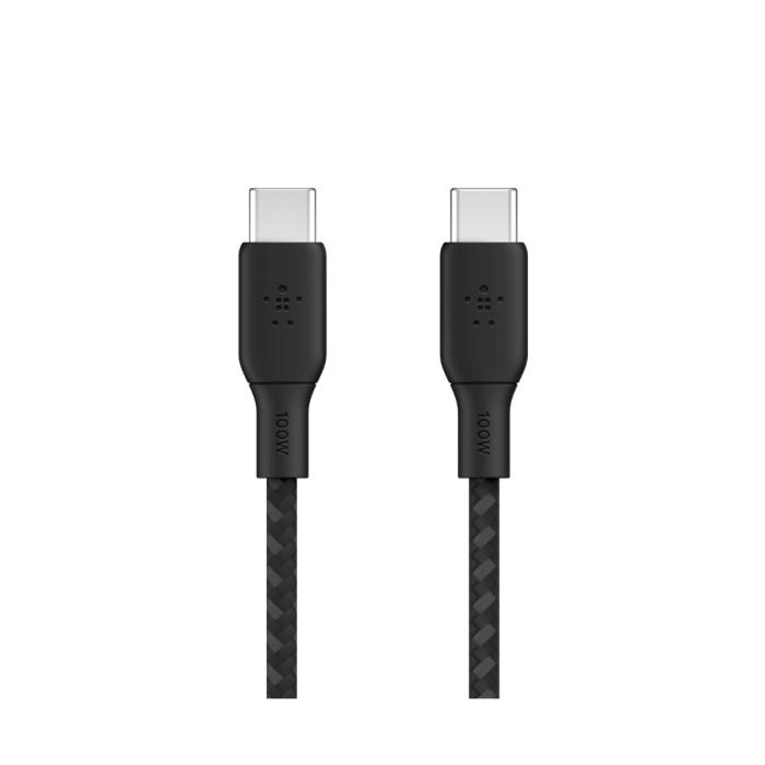 Belkin BoostCharge - Cable USB - 24 pin USB-C (M) a 24 pin USB-C (M) - 2 m - negro - para Apple 10.9-inch iPad Air; Google Pixel 4a, 5, 6; Samsung Galaxy Note20, S21, S21 5G, S22