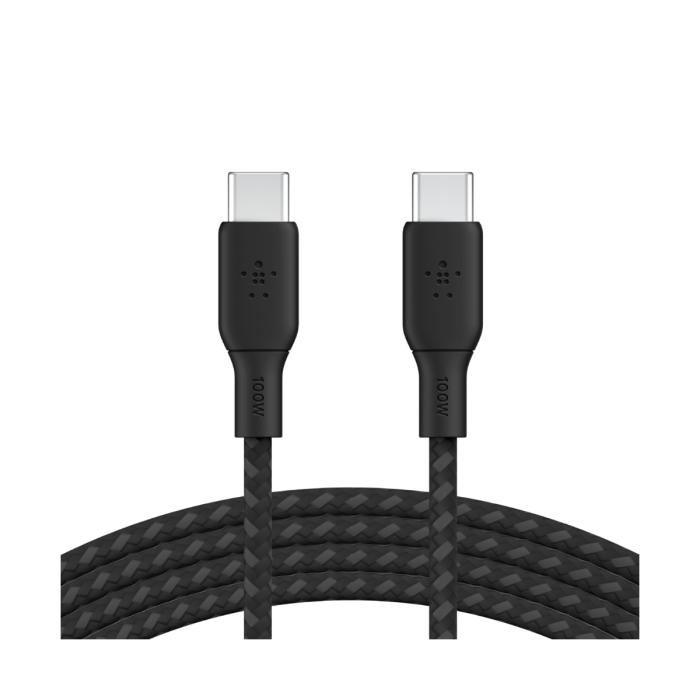 Belkin BoostCharge - Cable USB - 24 pin USB-C (M) a 24 pin USB-C (M) - 2 m - negro - para Apple 10.9-inch iPad Air; Google Pixel 4a, 5, 6; Samsung Galaxy Note20, S21, S21 5G, S22