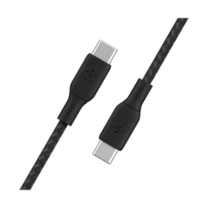 Belkin BoostCharge - Cable USB - 24 pin USB-C (M) a 24 pin USB-C (M) - 2 m - negro - para Apple 10.9-inch iPad Air; Google Pixel 4a, 5, 6; Samsung Galaxy Note20, S21, S21 5G, S22