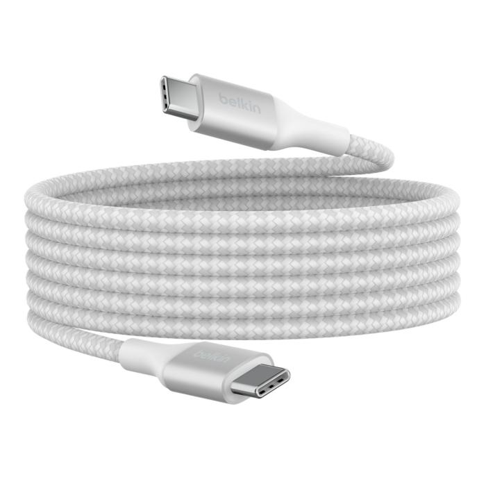 Belkin BoostCharge - Cable USB - 24 pin USB-C (M) a 24 pin USB-C (M) - USB 2.0 - 2 m - compatible con hasta 240 W de potencia - blanco