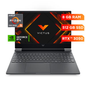 Laptop Gamer VICTUS by HP 15-fb3032la, AMD Ryzen 5, 8 GB RAM, NVIDIA GeForce RTX 3050, 512 GB SSD, 15.6" FHD, Windows 11 Home