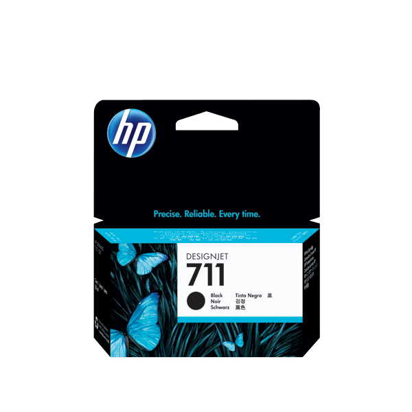 HP 711 - 38 ml - negro - original - DesignJet - cartucho de tinta - para DesignJet T100, T120, T120 ePrinter, T125, T130, T520, T520 ePrinter, T525, T530