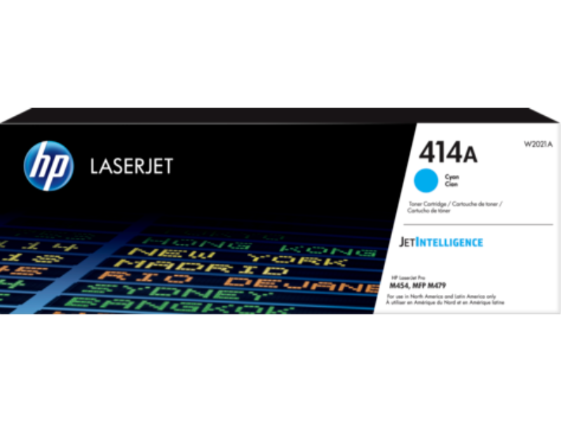 HP 414A - Cián - original - LaserJet - cartucho de tóner (W2021A) - para Color LaserJet Enterprise M455, MFP M480; Color LaserJet Pro M454, M479, MFP M479