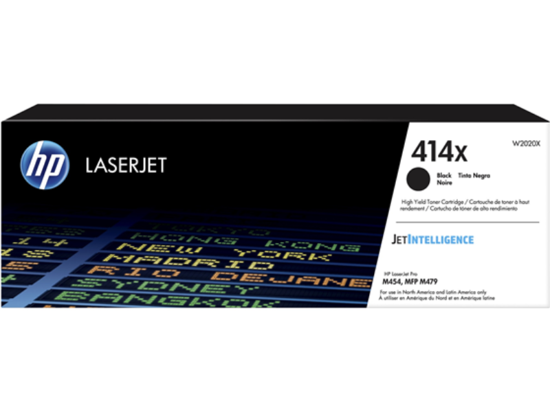 HP 414X - Alto rendimiento - negro - original - LaserJet - cartucho de tóner (W2020X) - para Color LaserJet Enterprise M455, MFP M480; Color LaserJet Pro M454, M479, MFP M479