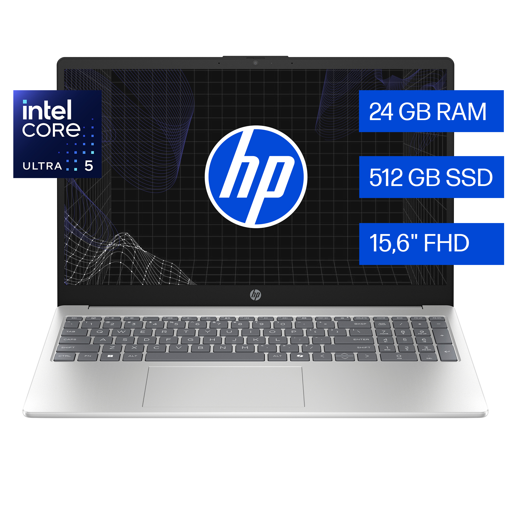 HP 15-fd2353la - Notebook - 15.6" - Intel Core Ultra 5 225U / 4.8 GHz - 24 GB - DDR5 SDRAM - 512 GB SSD - Intel Graphics - Windows 11 Home Single Language - 1-year warranty