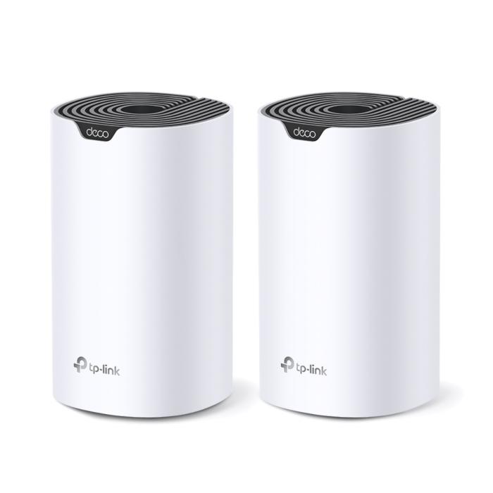 TP-LINK Deco S7 V1 - Sistema Wi-Fi (2 enrutadores) - hasta 3900 pies cuadrados - malla - GigE - Wi-Fi 5 - Doble banda - Sistema Wi-Fi Mesh Inteligente Doble Banda AC1900 - Alcanza velocidades de hasta 600 Mbps en 2,4 GHz y 1300 Mbps en 5 GHz con tecnología 3×3 MU-MIMO. - Conecta más de 100 dispositivos