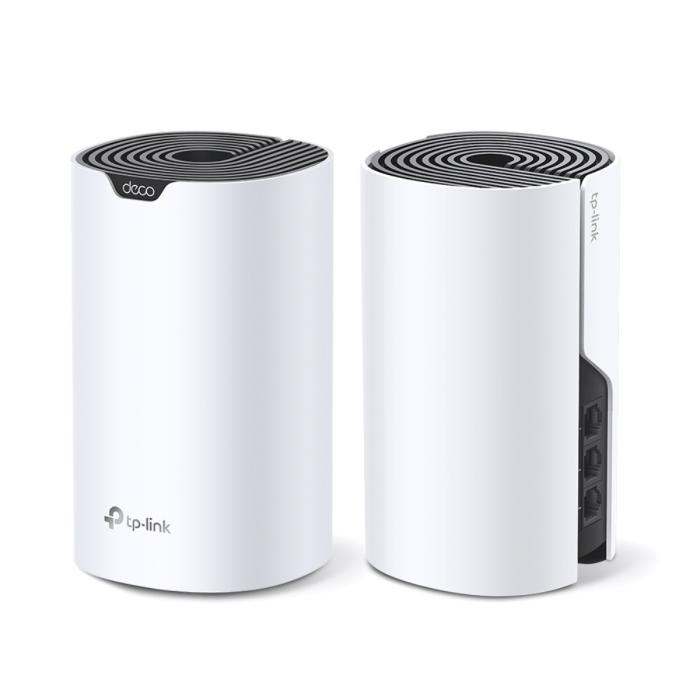 TP-LINK Deco S7 V1 - Sistema Wi-Fi (2 enrutadores) - hasta 3900 pies cuadrados - malla - GigE - Wi-Fi 5 - Doble banda - Sistema Wi-Fi Mesh Inteligente Doble Banda AC1900 - Alcanza velocidades de hasta 600 Mbps en 2,4 GHz y 1300 Mbps en 5 GHz con tecnología 3×3 MU-MIMO. - Conecta más de 100 dispositivos