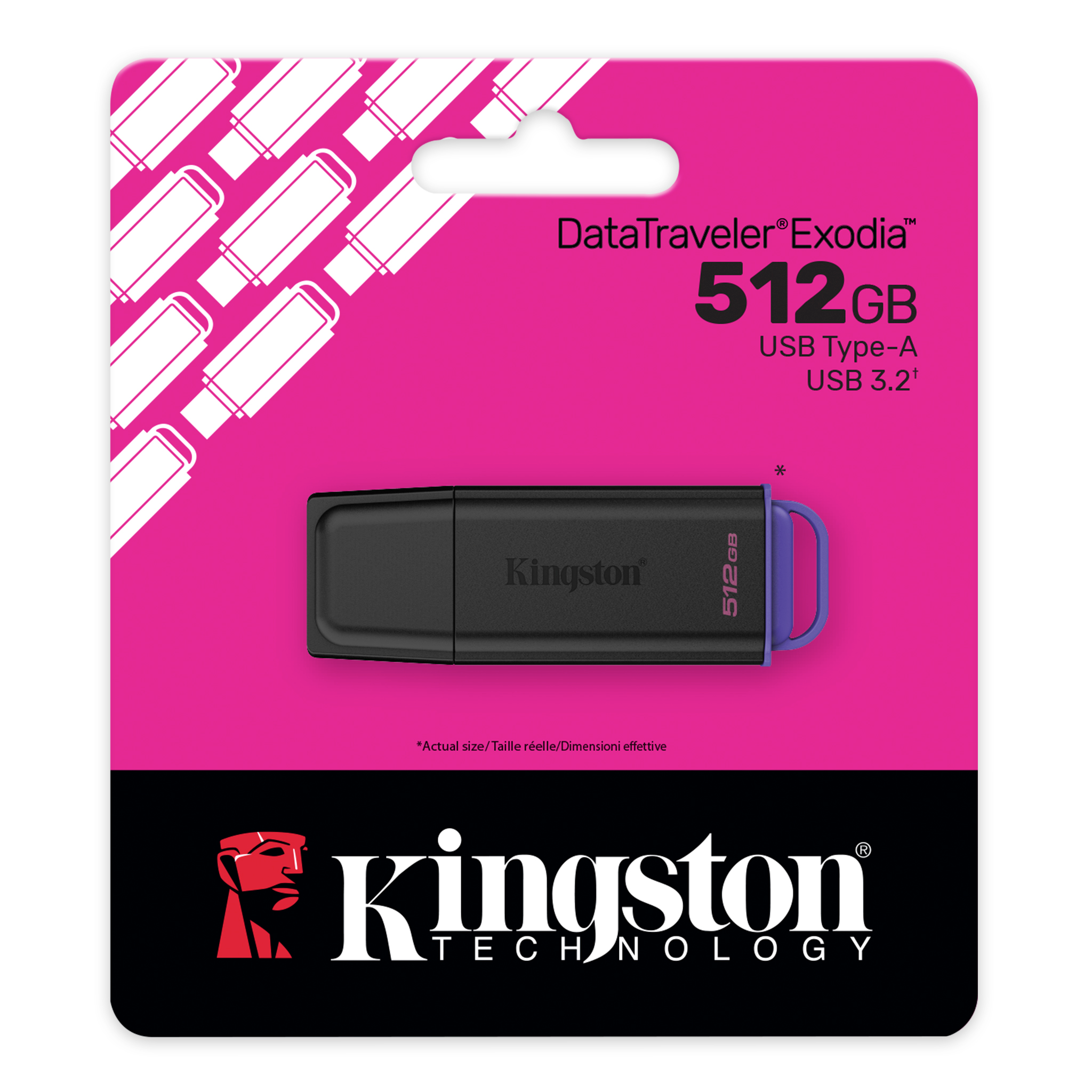 Kingston - USB flash drive - USB 3.1 Gen 1 - Exodia Negro /Morado