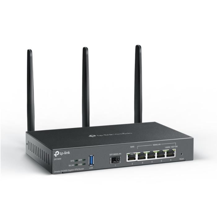 TP-LINK ER706W V1 - Enrutador inalámbrico conmutador de 4 puertos - 1GbE - Puertos WAN: 6 - Wi-Fi 6 - Doble banda - montaje en pared