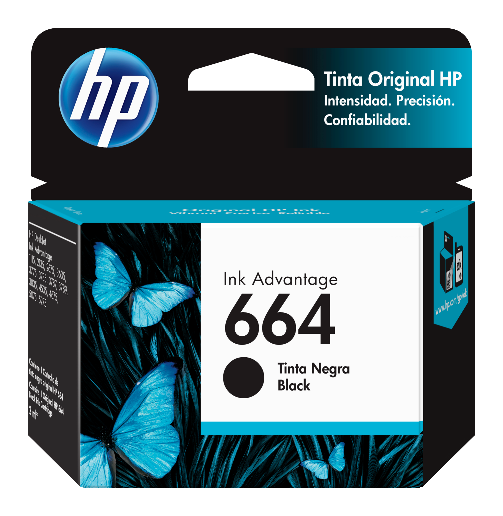 Cartucho de tinta HP 664 negra Original (F6V29AL)