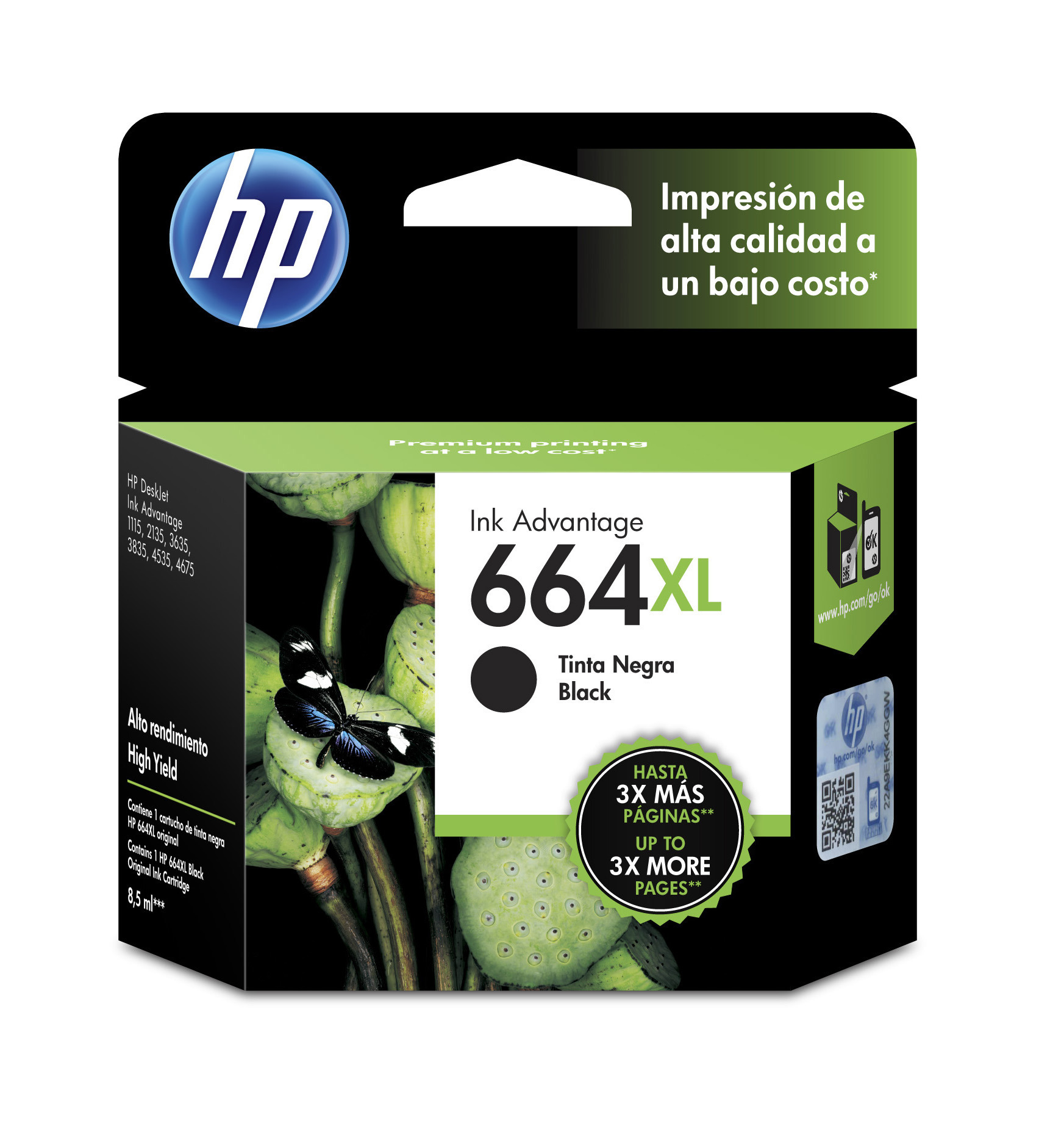 HP - Ink cartridge - Black - 664XL