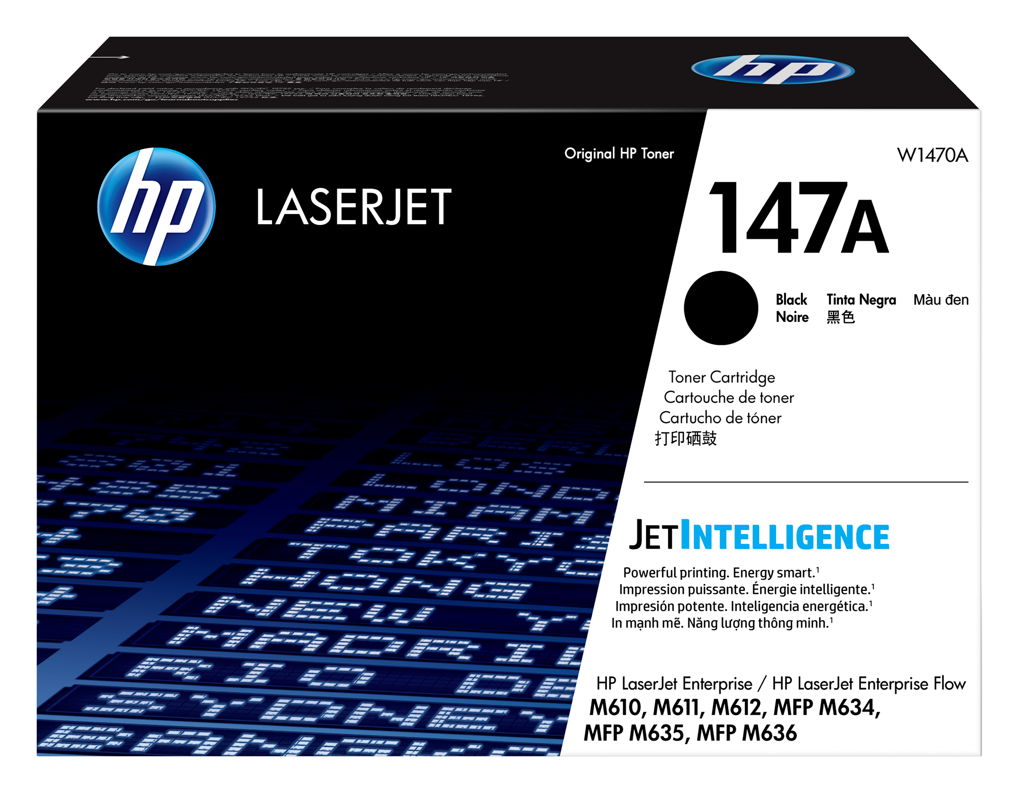 HP 147A - Negro - original - LaserJet - cartucho de tóner (W1470A) - para LaserJet Enterprise MFP M634; LaserJet Enterprise Flow MFP M634, MFP M635, MFP M636