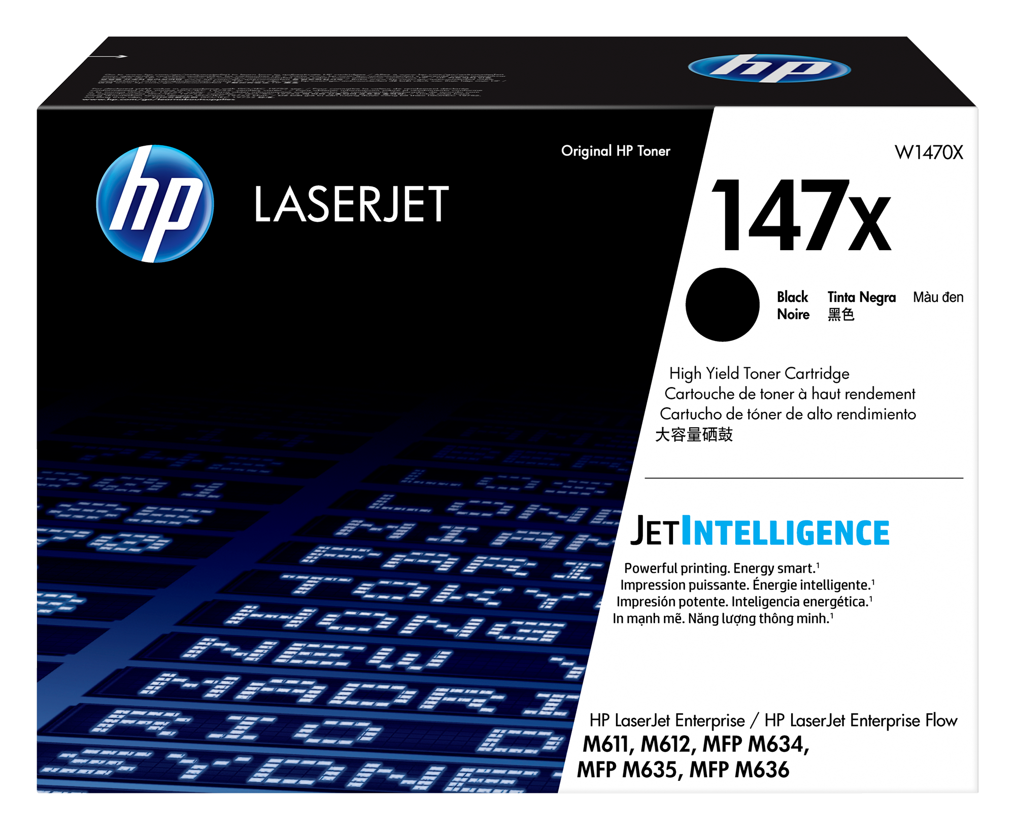 HP 147X - Alto rendimiento - negro - original - LaserJet - cartucho de tóner (W1470X) - para LaserJet Enterprise MFP M634, MFP M637; LaserJet Enterprise Flow MFP M634, MFP M635