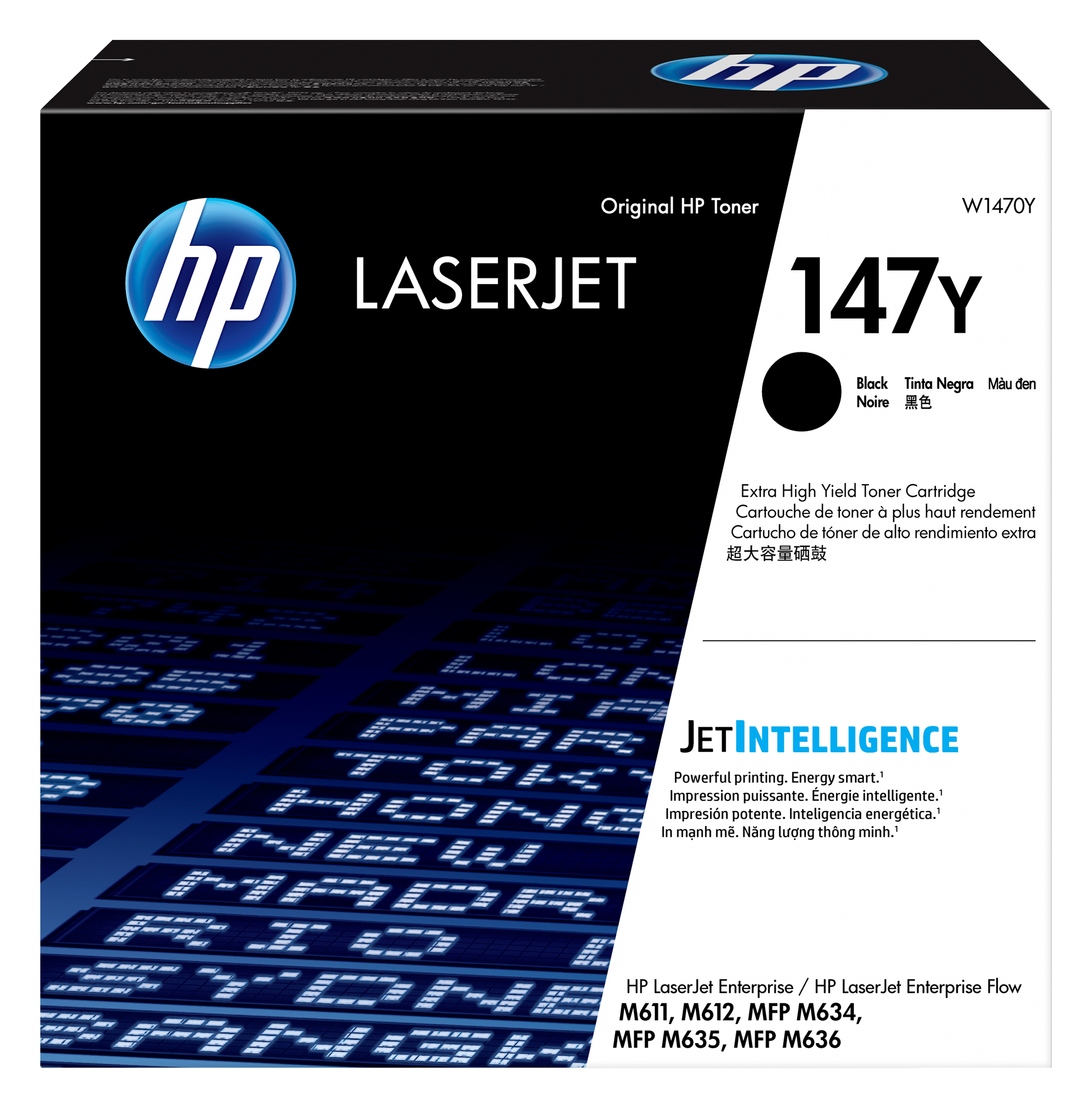 HP 147Y - Rendimiento extra alto - negro - original - LaserJet - cartucho de tóner (W1470Y) - para LaserJet Enterprise MFP M634, MFP M637; LaserJet Enterprise Flow MFP M634, MFP M635