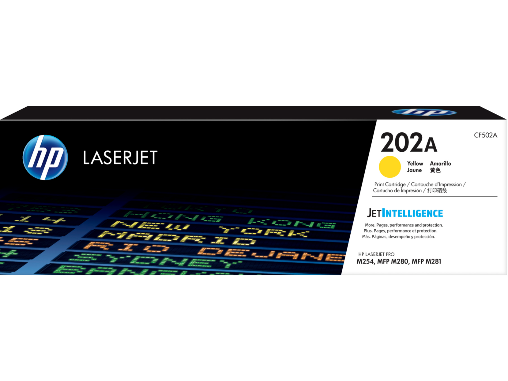 HP 202A - Amarillo - original - LaserJet - cartucho de tóner (CF502A) - para Color LaserJet Pro M254dw, M254nw, MFP M280nw, MFP M281cdw, MFP M281fdn, MFP M281fdw