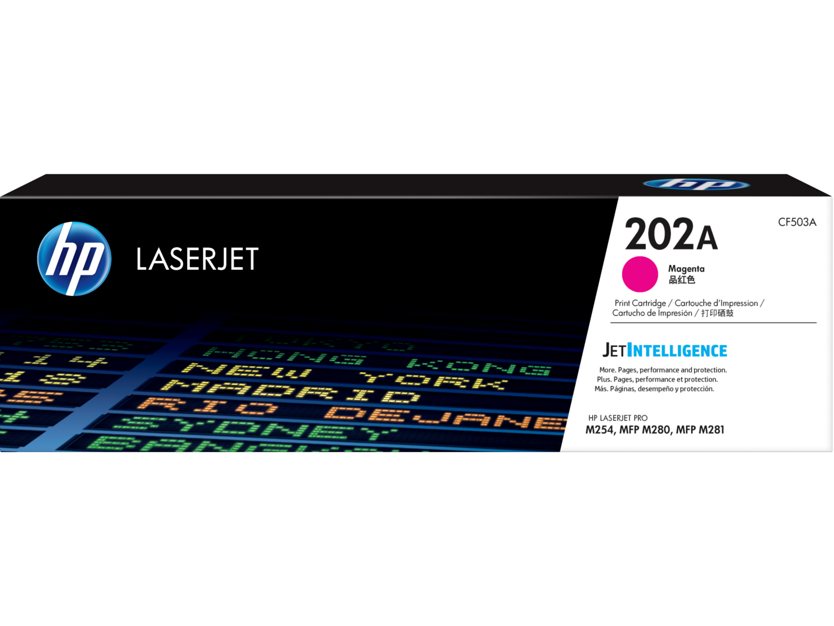 HP 202A - Magenta - original - LaserJet - cartucho de tóner (CF503A) - para Color LaserJet Pro M254dw, M254nw, MFP M280nw, MFP M281cdw, MFP M281fdn, MFP M281fdw