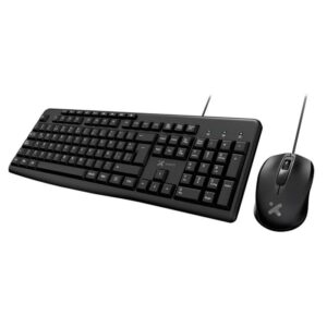 Xtech - Keyboard and mouse set - Wired - Spanish - USB - Black - Multimedia XTK-302S