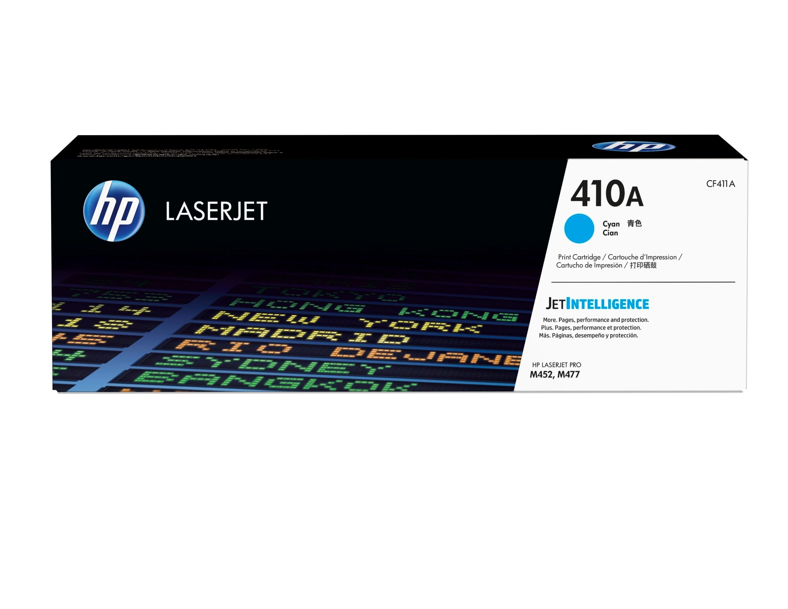 HP 410A - Cián  - original - LaserJet - cartucho de tóner ( CF411A ) - para Color LaserJet Pro M452dn, M452dw, M452nw, MFP M477fdn, MFP M477fdw, MFP M477fnw