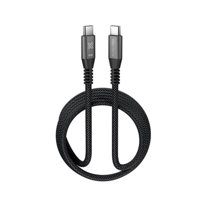 Klip Xtreme - USB cable - 24 pin USB-C - 1.8 m - Black - 60W Braided Fast charging