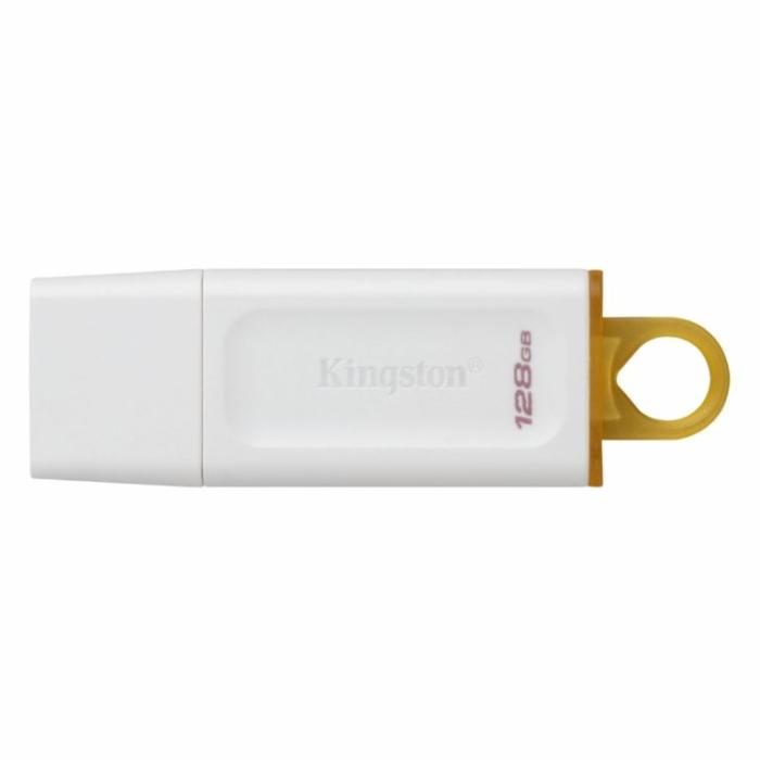 Kingston - USB flash drive - 128 GB - USB 3.0 - Plastic White-Yellow