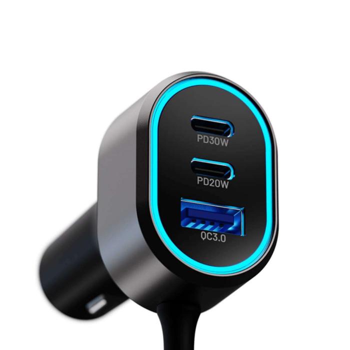 Klip Xtreme KCC-100 - Car power adapter - 100 Watt - 4x 24pin USB-C / 2x 9pin USB-A - Cellular phone / Tablet - Car - Para Smartphones, tablets, small devices