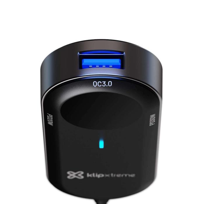 Klip Xtreme KCC-100 - Car power adapter - 100 Watt - 4x 24pin USB-C / 2x 9pin USB-A - Cellular phone / Tablet - Car - Para Smartphones, tablets, small devices