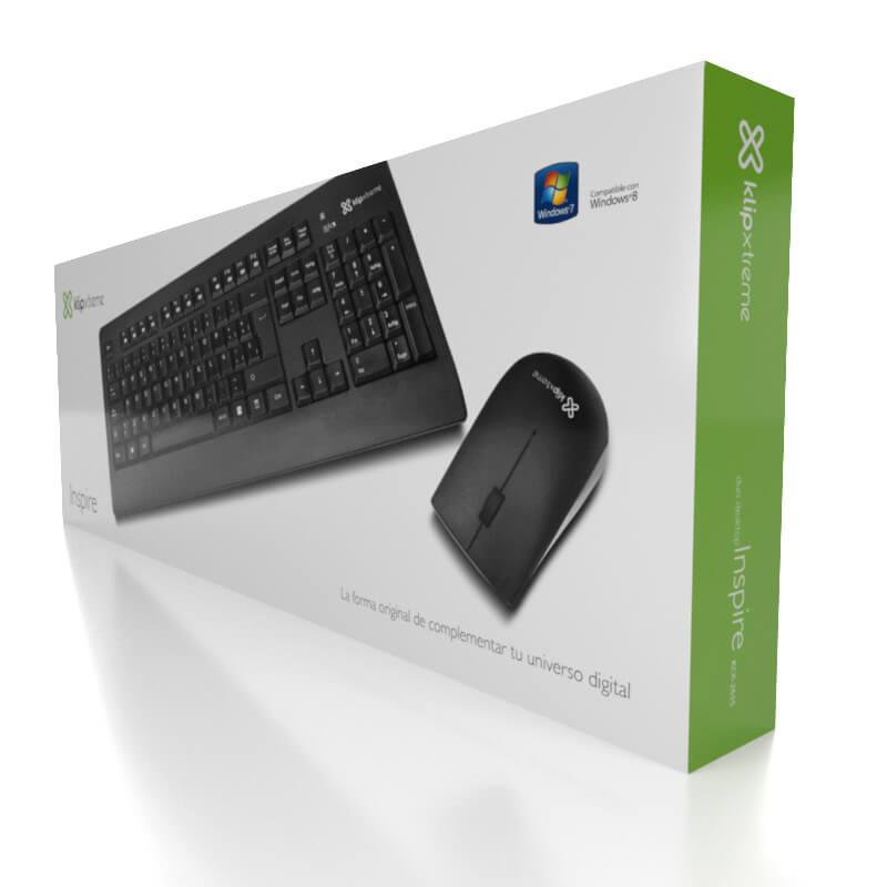 Klip Xtreme KCK-265S - Juego de teclado y ratón - inalámbrico - 2.4 GHz - impermeable
