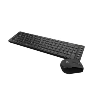 Klip Xtreme - Keyboard and mouse set - Spanish - Wireless - 2.4 GHz - All black