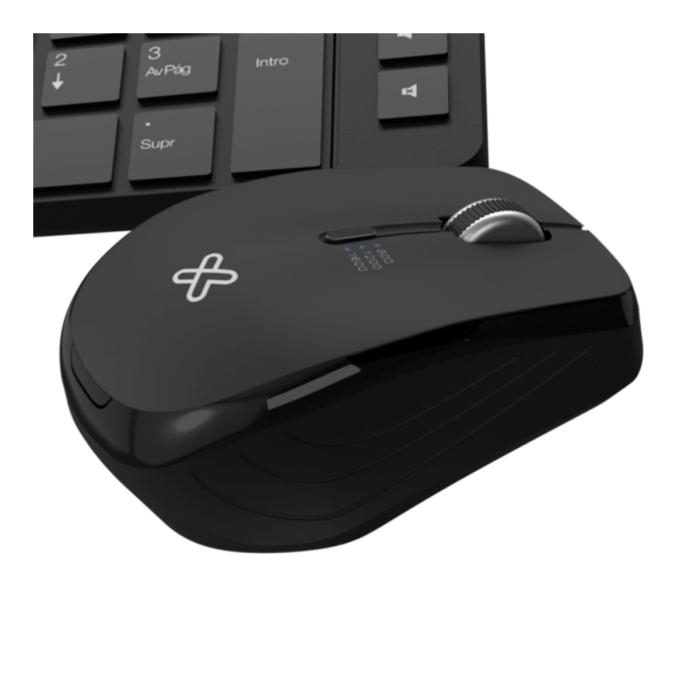 Klip Xtreme - Keyboard and mouse set - Spanish - Wireless - 2.4 GHz - All black