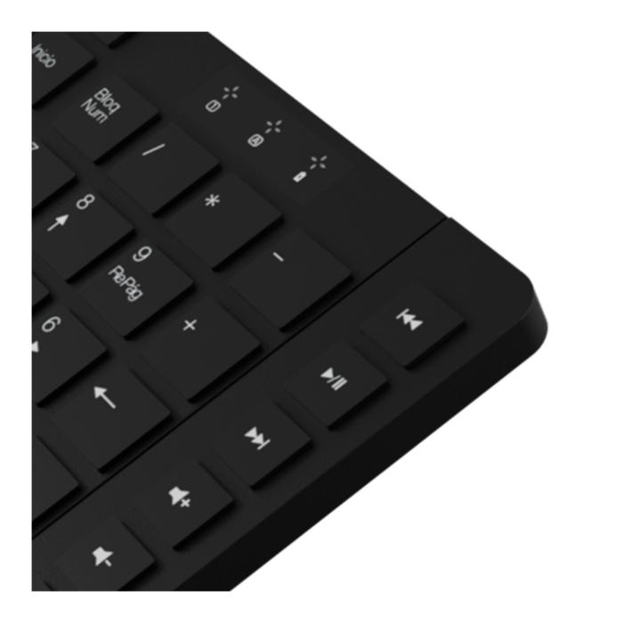 Klip Xtreme - Keyboard and mouse set - Spanish - Wireless - 2.4 GHz - All black