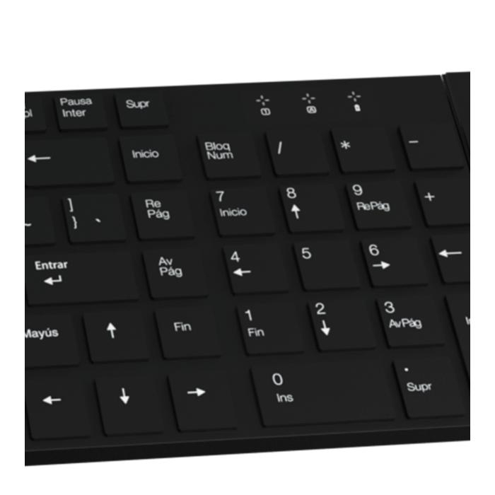 Klip Xtreme - Keyboard and mouse set - Spanish - Wireless - 2.4 GHz - All black