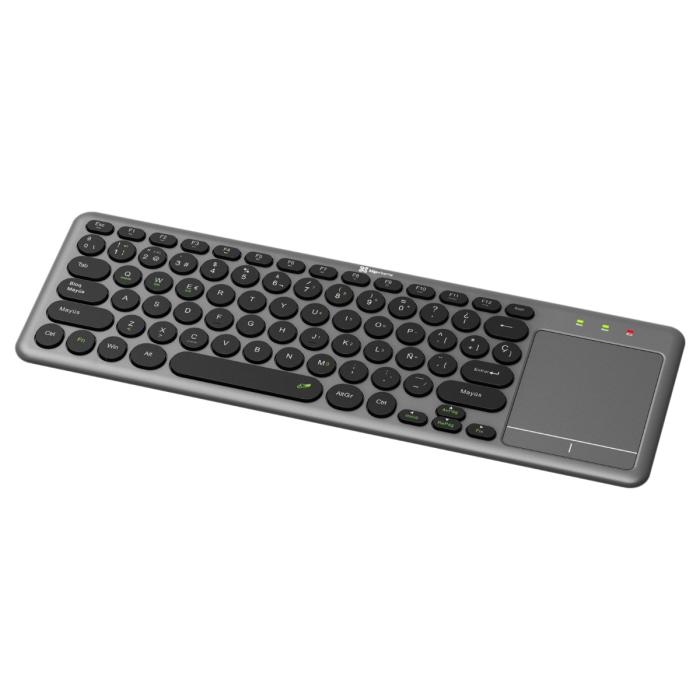 Klip Xtreme - Keyboard - Spanish - Wireless - 2.4 GHz / Bluetooth 5.0 - Gray / Black - Dual Connection / Touchpad