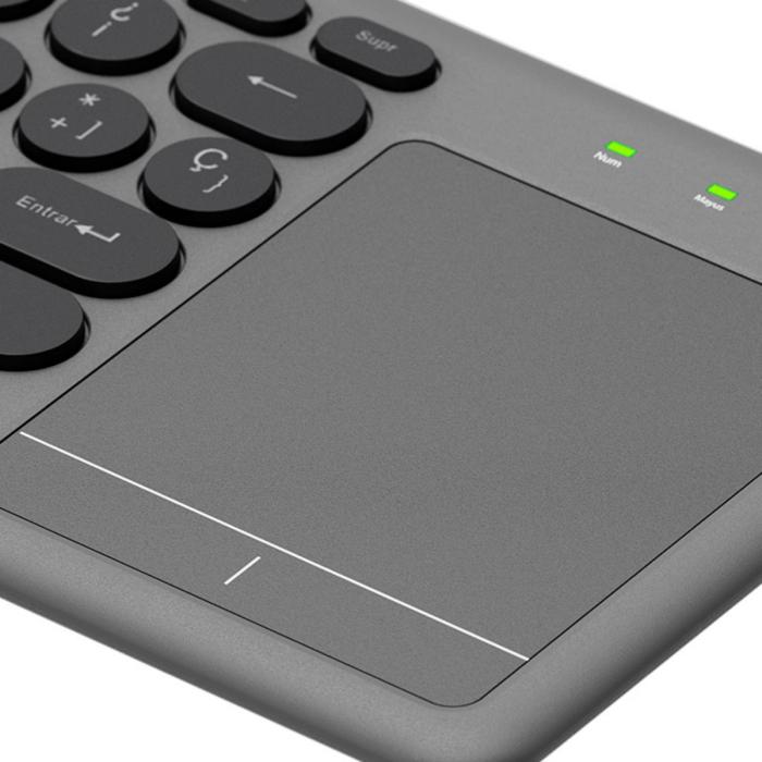 Klip Xtreme - Keyboard - Spanish - Wireless - 2.4 GHz / Bluetooth 5.0 - Gray / Black - Dual Connection / Touchpad