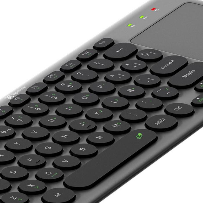 Klip Xtreme - Keyboard - Spanish - Wireless - 2.4 GHz / Bluetooth 5.0 - Gray / Black - Dual Connection / Touchpad