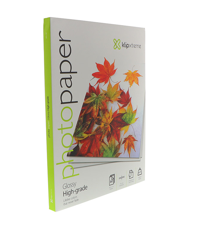 Klip Xtreme KPG-160 - Brillante - ANSI A (Letter) (216 x 279 mm) - 200 g/m² - 60 hoja(s) papel fotográfico brillante