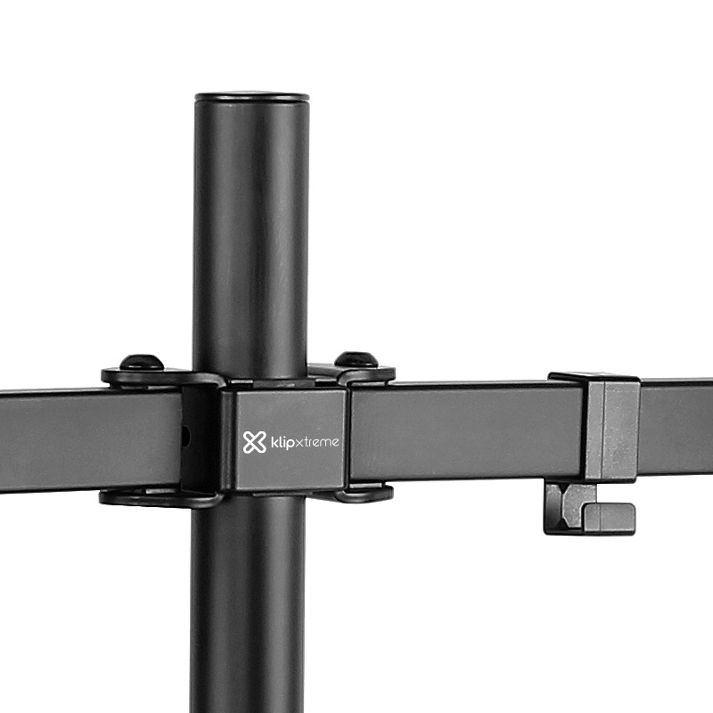 Klip Xtreme KPM-311 - Base - para 2 pantallas LCD - plástico, acero de alta calidad - negro - tamaño de pantalla: 13"-32" - soporte para escritorio