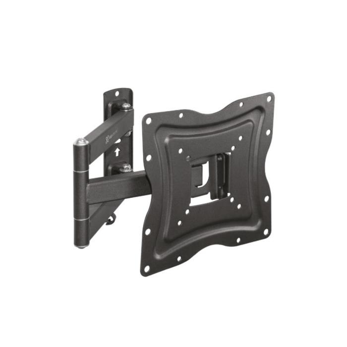 Klip Xtreme KPM-875 - Kit de montaje (placa de contacto, soporte para montaje en pared, brazo oscilante doble) - para pantalla plana - acero con recubrimiento en polvo - negro - tamaño de pantalla: 13"-46" - interfaz de montaje: hasta 400 x 400 mm - se puede instalar en la pared