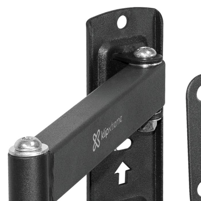 Klip Xtreme KPM-875 - Kit de montaje (placa de contacto, soporte para montaje en pared, brazo oscilante doble) - para pantalla plana - acero con recubrimiento en polvo - negro - tamaño de pantalla: 13"-46" - interfaz de montaje: hasta 400 x 400 mm - se puede instalar en la pared
