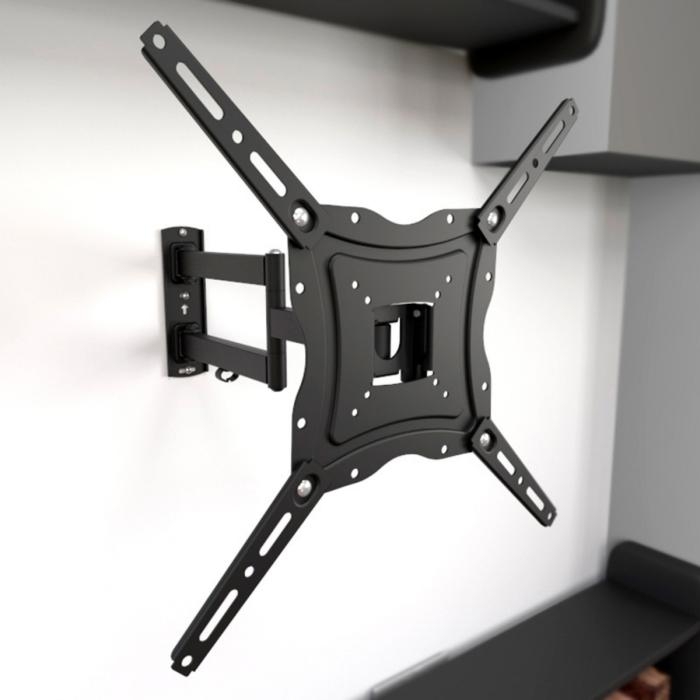 Klip Xtreme KPM-875 - Kit de montaje (placa de contacto, soporte para montaje en pared, brazo oscilante doble) - para pantalla plana - acero con recubrimiento en polvo - negro - tamaño de pantalla: 13"-46" - interfaz de montaje: hasta 400 x 400 mm - se puede instalar en la pared