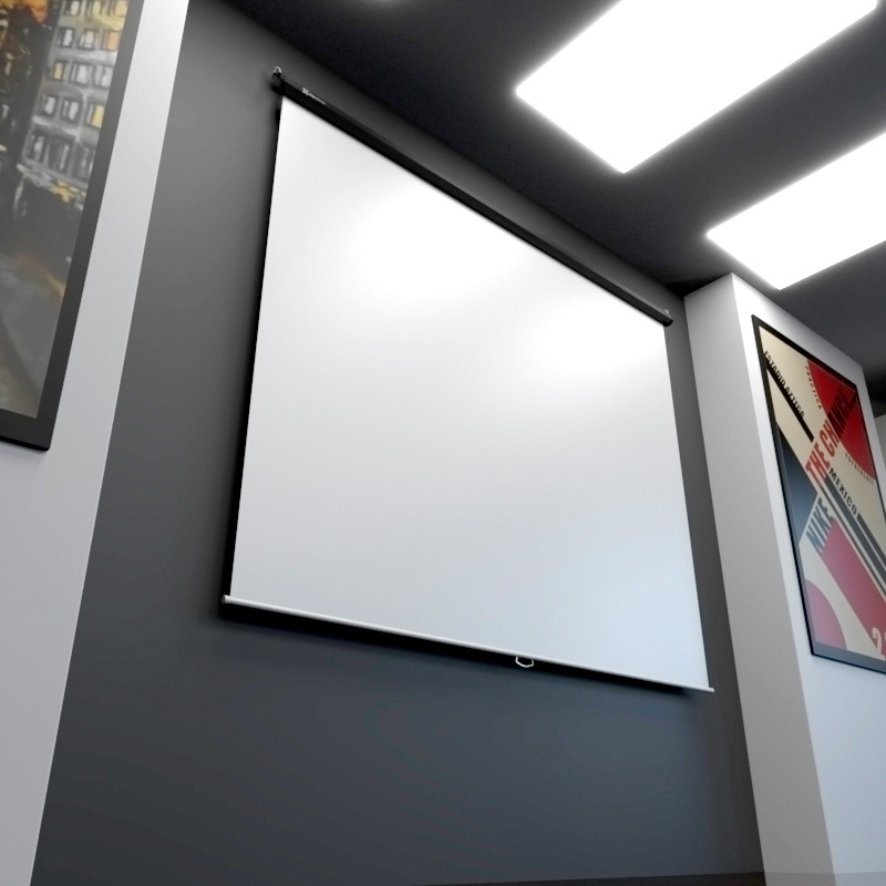Klip Xtreme KPS-302 - Pantalla de proyección - instalable en el techo, instalable en pared - 86" (218 cm) - 4:3 - Matte White - blanco