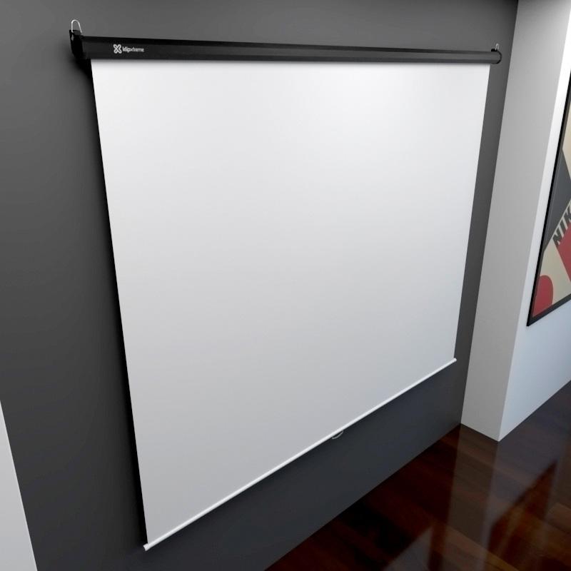 Klip Xtreme KPS-303 - Pantalla de proyección - instalable en el techo, instalable en pared - 100" (254 cm) - 4:3 - Matte White - blanco