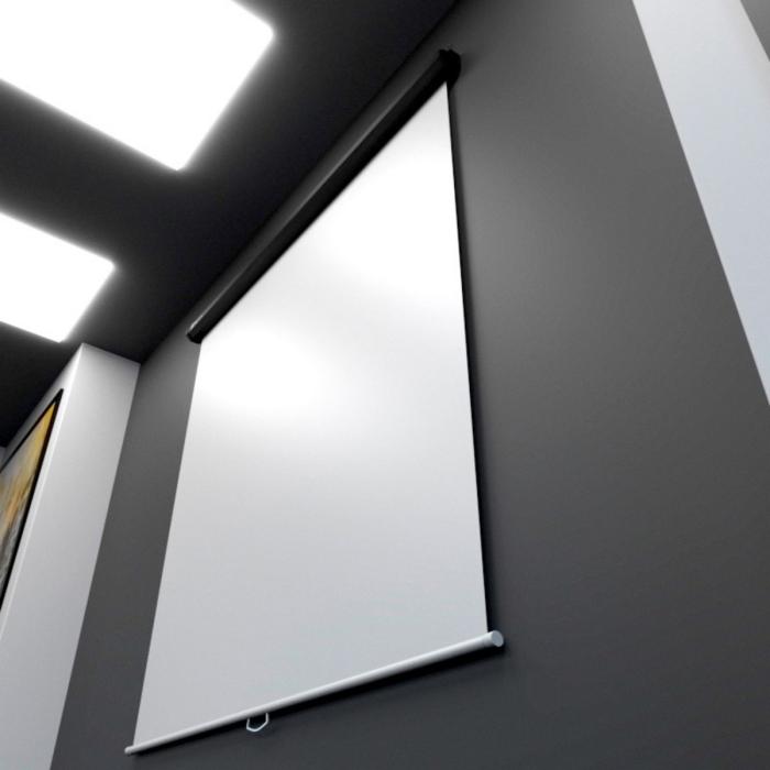 Klip Xtreme KPS-502 - Pantalla de proyección - instalable en el techo, instalable en pared - motorizado - 100" (254 cm) - 4:3 - Matte White - blanco