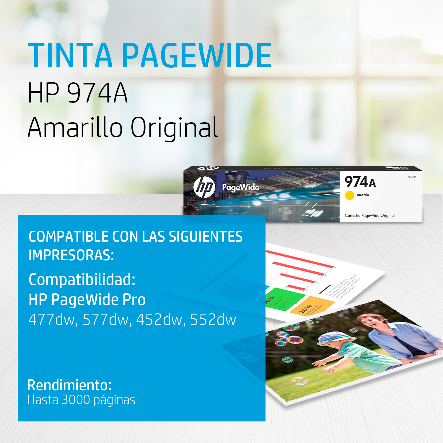 HP - 974a - Ink cartridge - Yellow - Pagewide