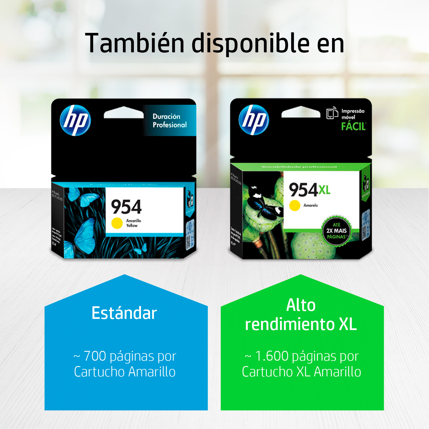 Cartucho de tinta HP 954XL Amarillo Original (L0S68AL) Para HP Deskjet 7740, 7720, 8710, 8720, 8730, 8210