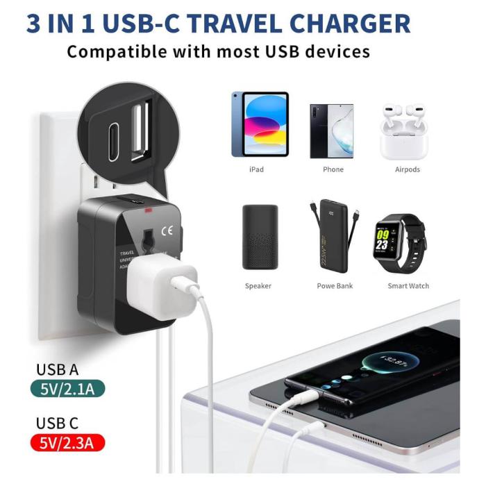 Adaptador de corriente universal Plano - 01240-1
